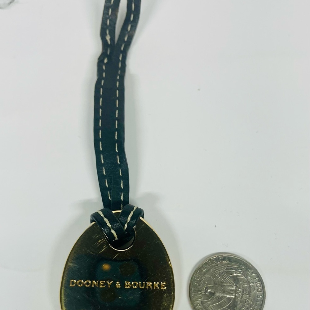 Classic Black Leather Dooney & Bourke Keychain with Blue Duck Emblem - Picture 4 of 7